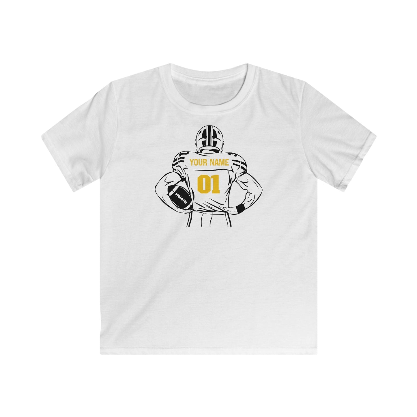 Kids Personalized Football Crewneck T-shirt - RedHeaded StepChild