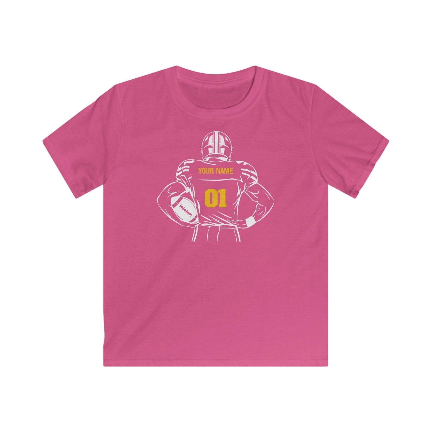 Kids Personalized Football Crewneck T-shirt - RedHeaded StepChild