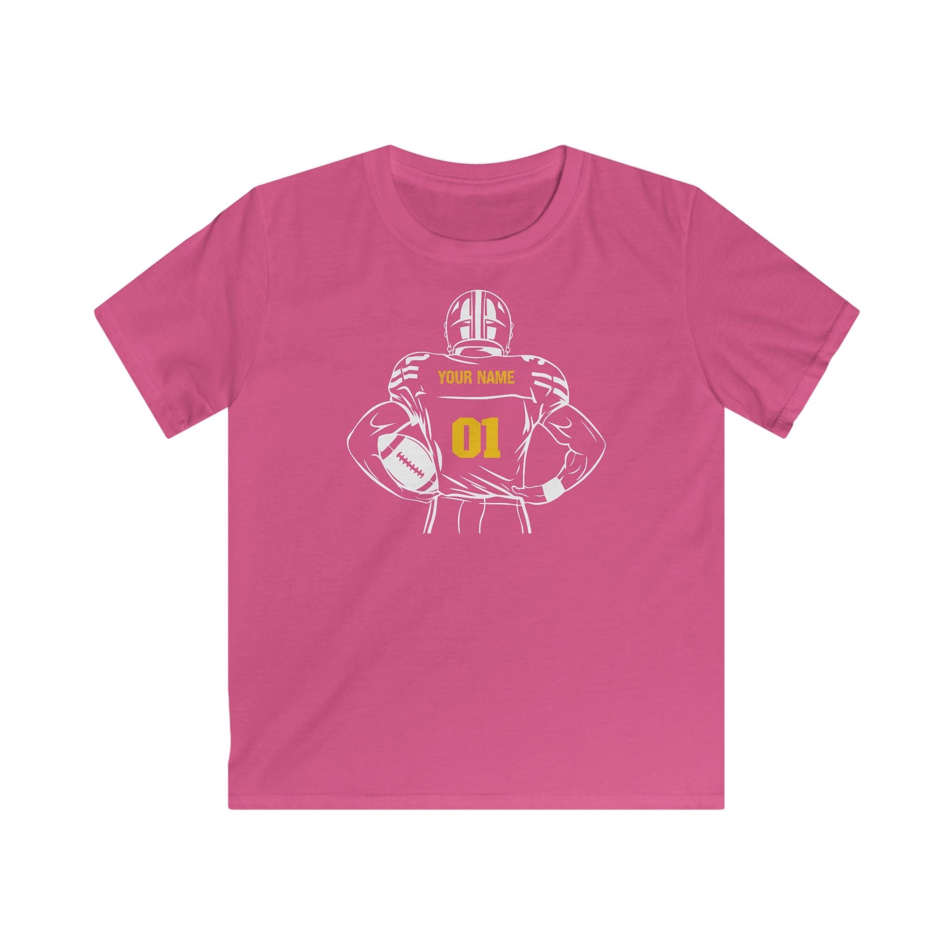 Kids Personalized Football Crewneck T-shirt - RedHeaded StepChild