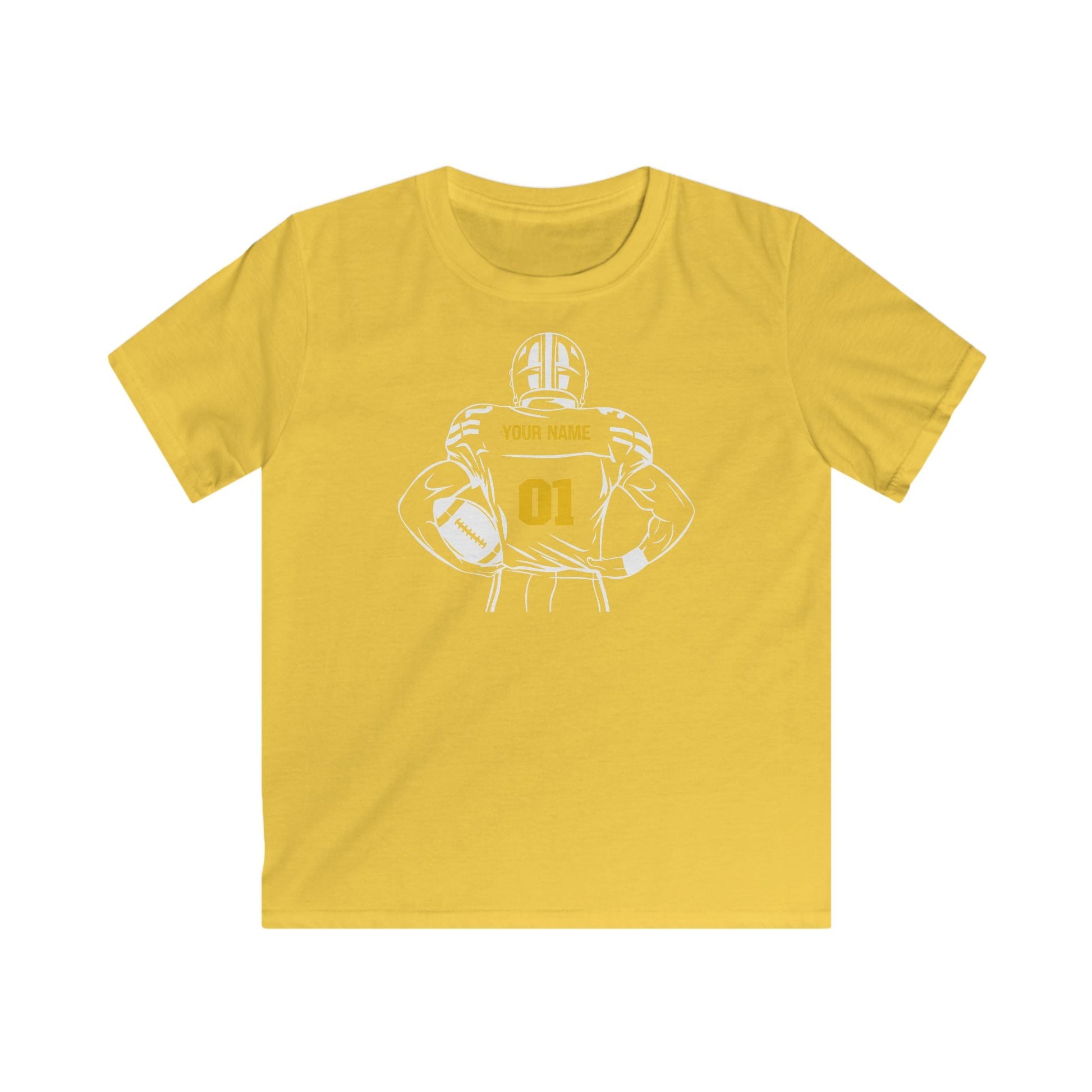 Kids Personalized Football Crewneck T-shirt - RedHeaded StepChild