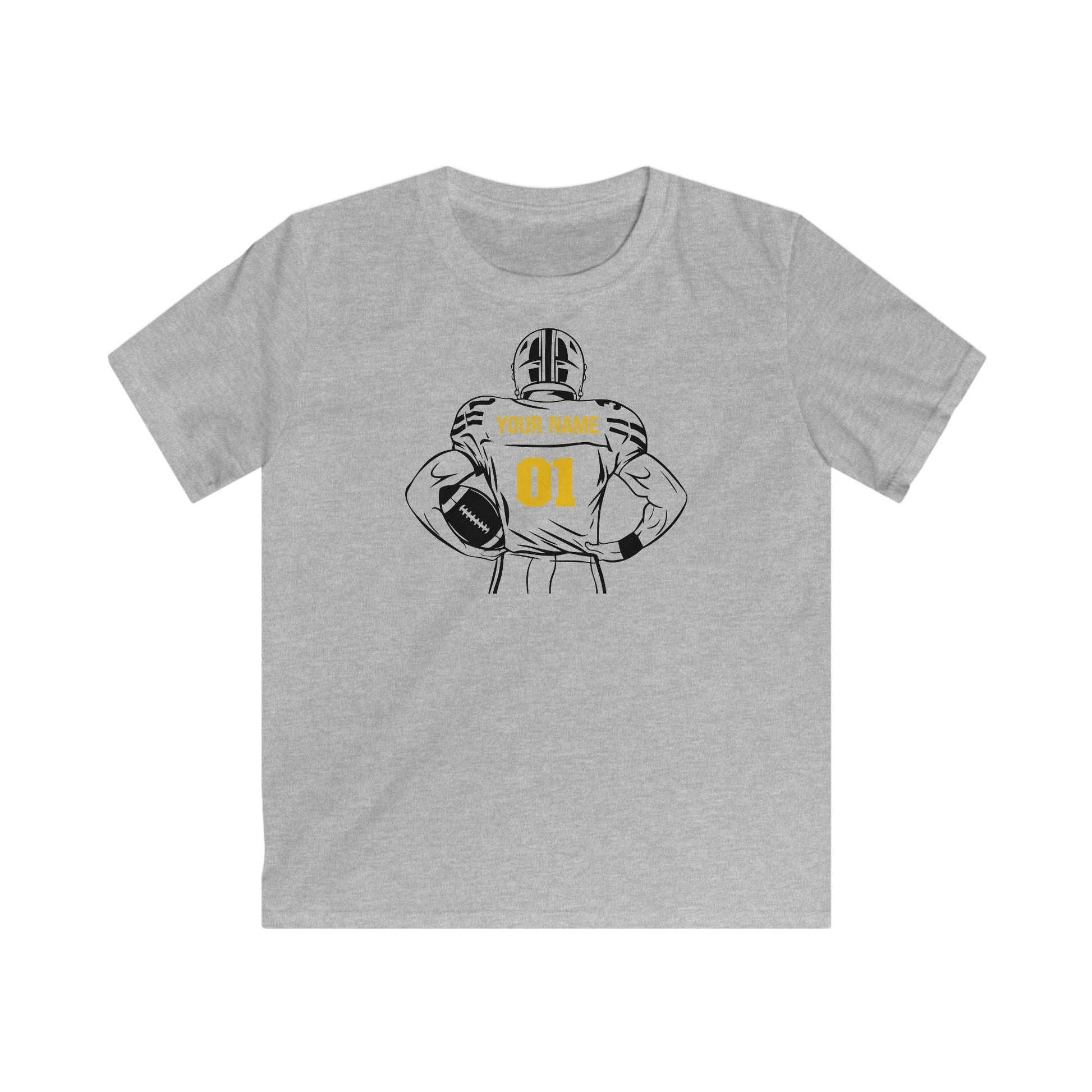 Kids Personalized Football Crewneck T-shirt - RedHeaded StepChild