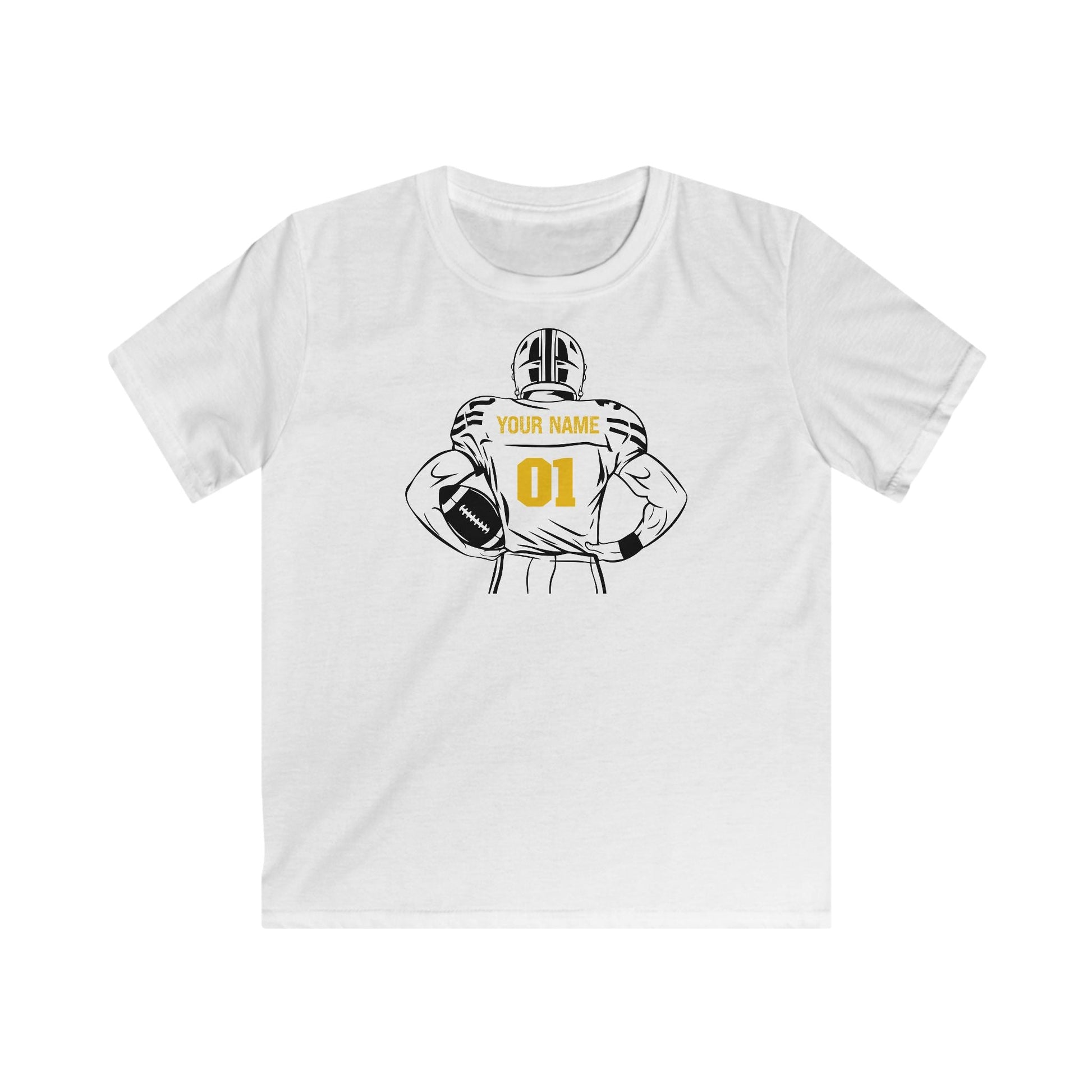 Kids Personalized Football Crewneck T-shirt - RedHeaded StepChild