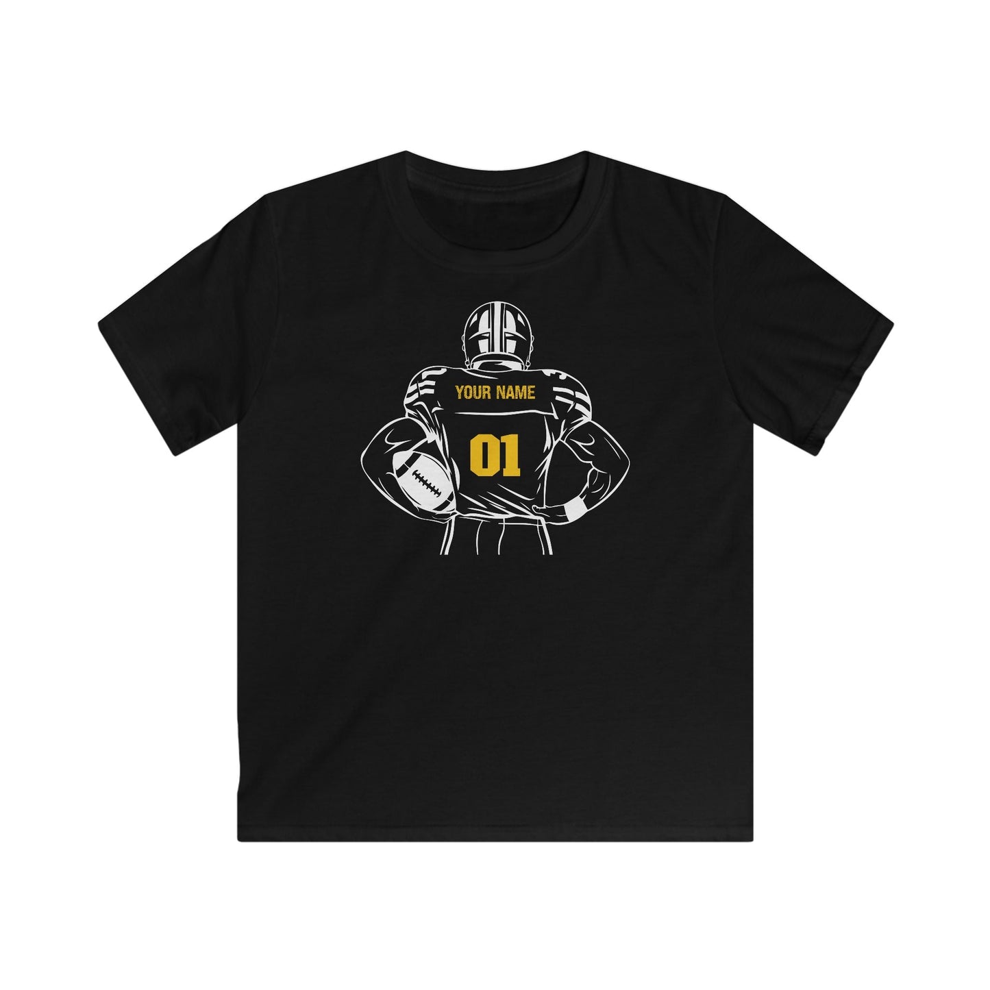 Kids Personalized Football Crewneck T-shirt - RedHeaded StepChild