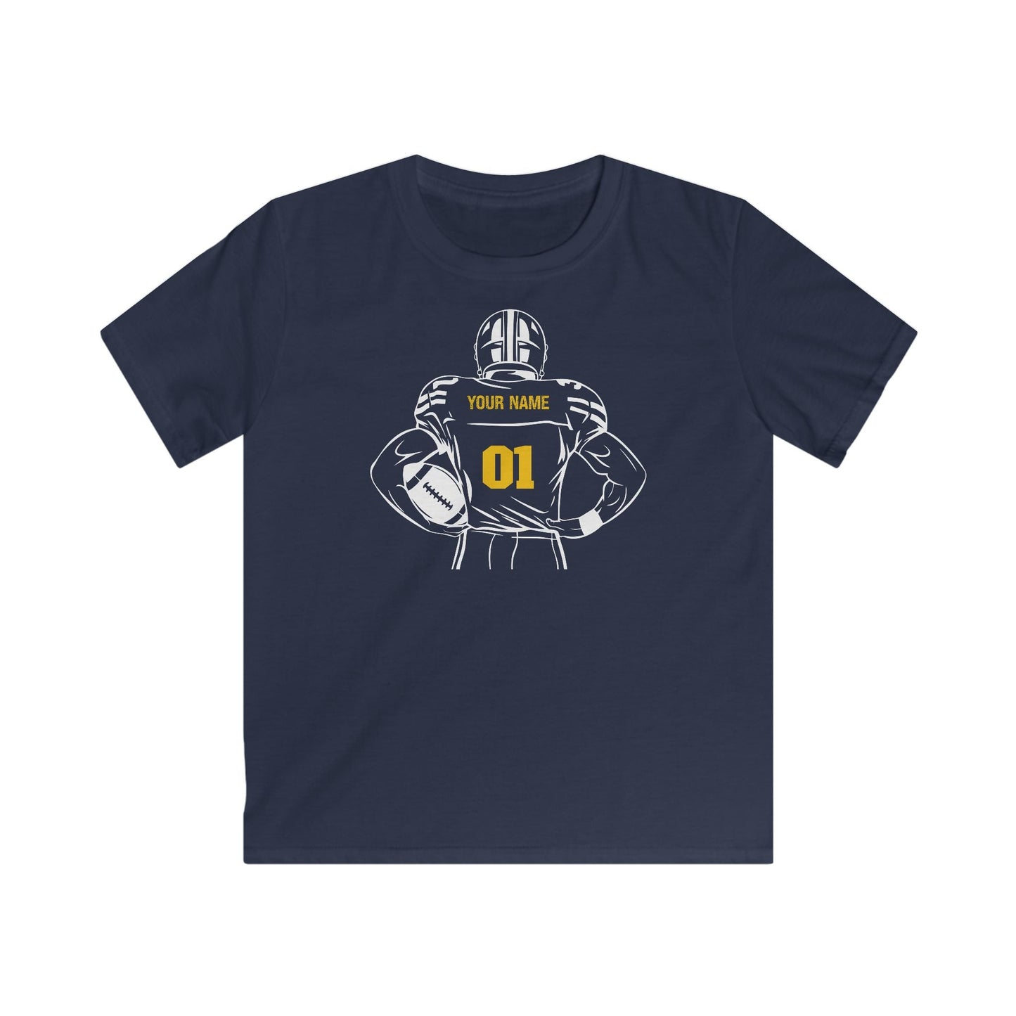 Kids Personalized Football Crewneck T-shirt - RedHeaded StepChild