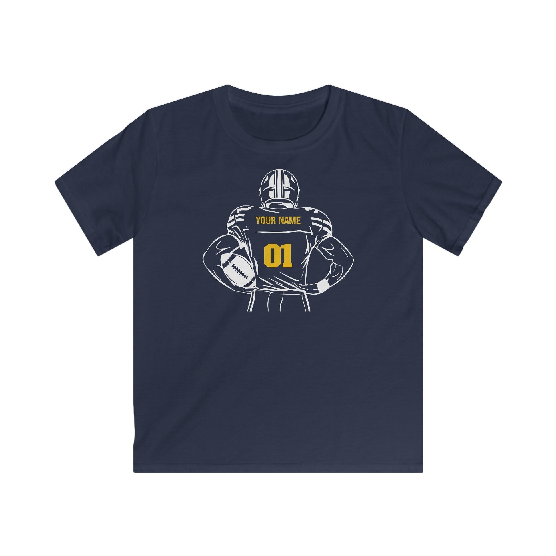 Kids Personalized Football Crewneck T-shirt - RedHeaded StepChild