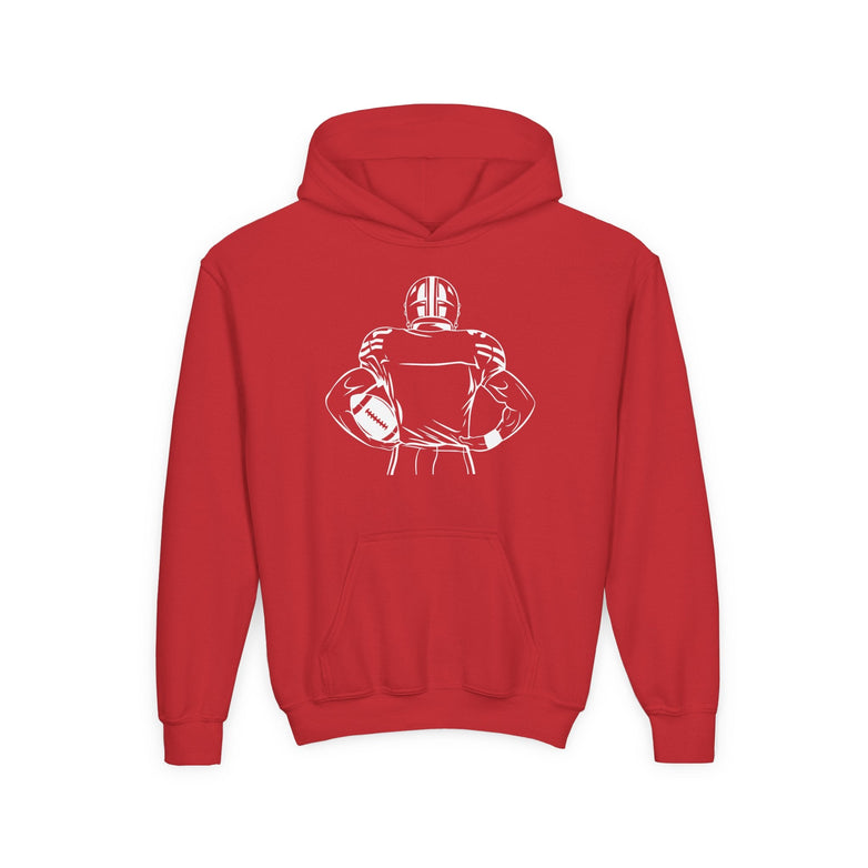 Kids Personalized Football Hoodie - Custom Team Colors Name & Number - V2 - RedHeaded StepChild