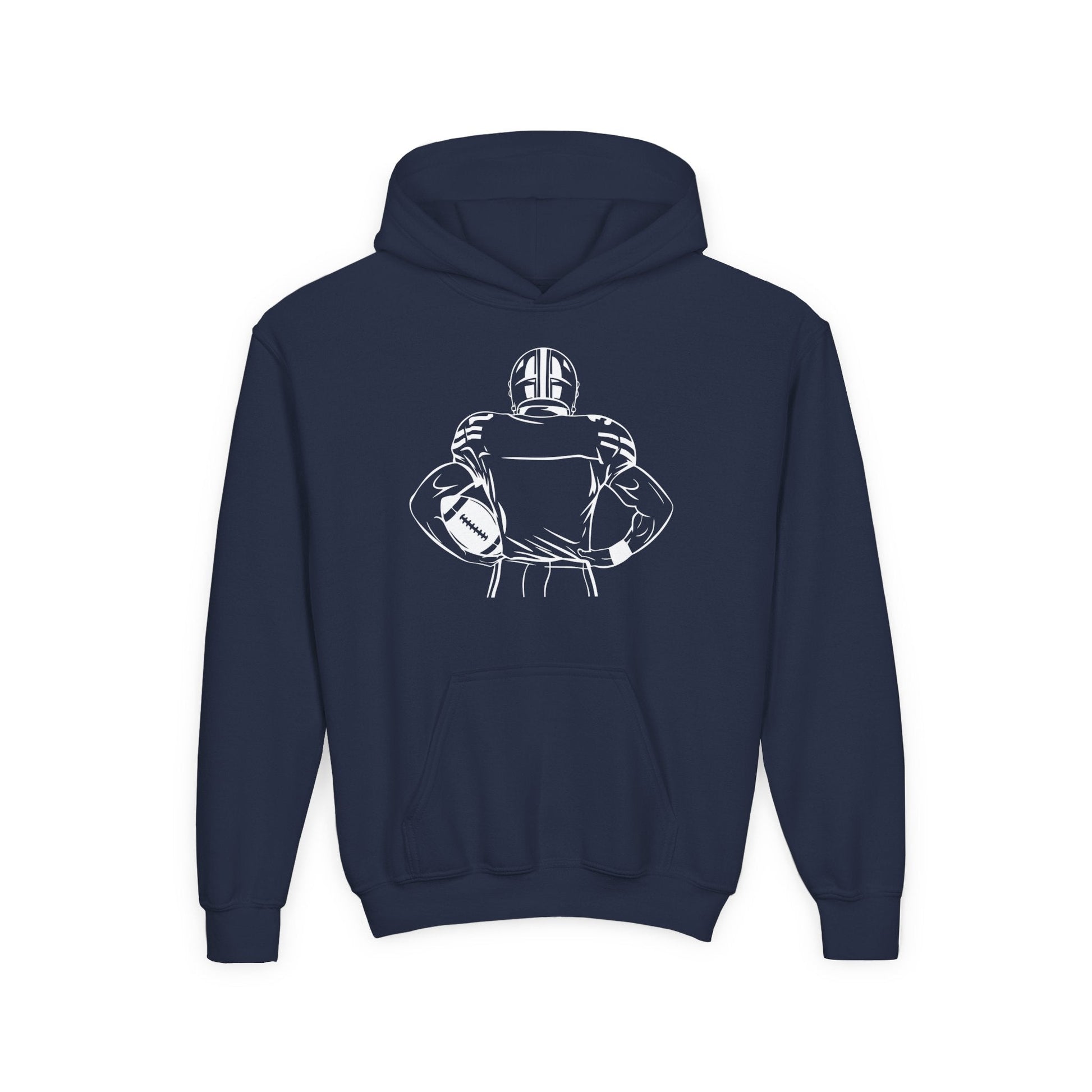 Kids Personalized Football Hoodie - Custom Team Colors Name & Number - V2 - RedHeaded StepChild