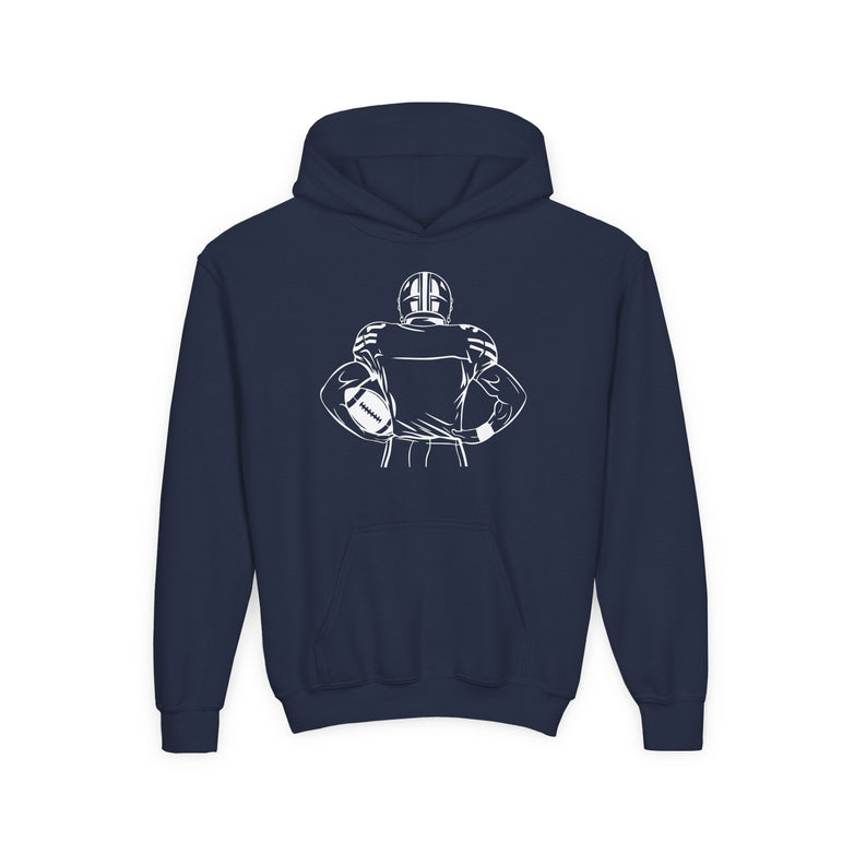 Kids Personalized Football Hoodie - Custom Team Colors Name & Number - V2 - RedHeaded StepChild