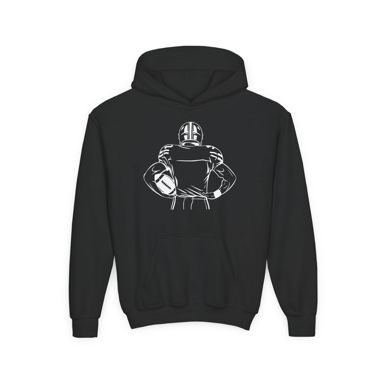 Kids Personalized Football Hoodie - Custom Team Colors Name & Number - V2 - RedHeaded StepChild
