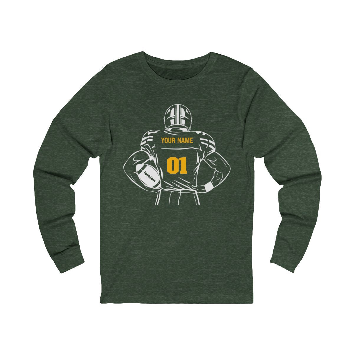 Personalizable Football Long Sleeve T-Shirt - RedHeaded StepChild