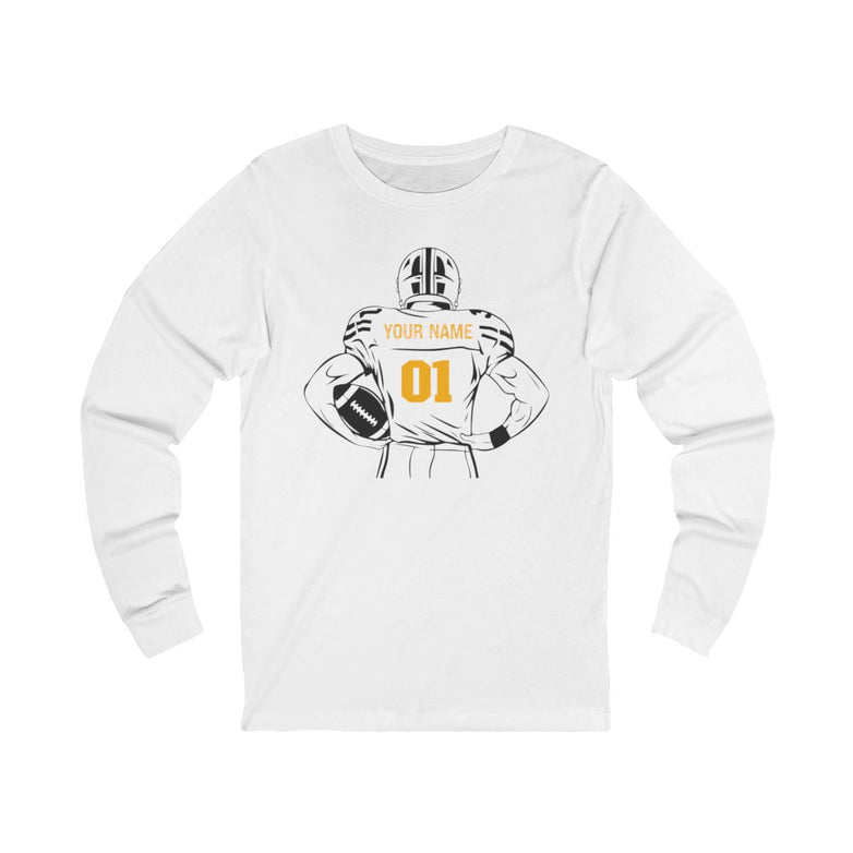 Personalizable Football Long Sleeve T-Shirt - RedHeaded StepChild