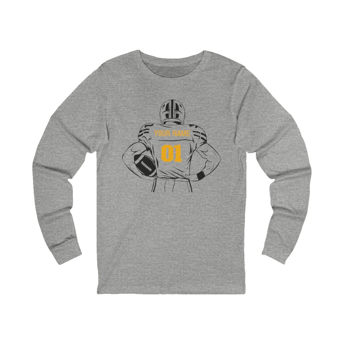 Personalizable Football Long Sleeve T-Shirt - RedHeaded StepChild