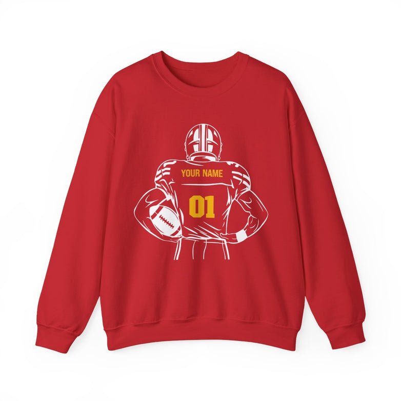 Personalized Football Crewneck Sweatshirt - V2 - RedHeaded StepChild