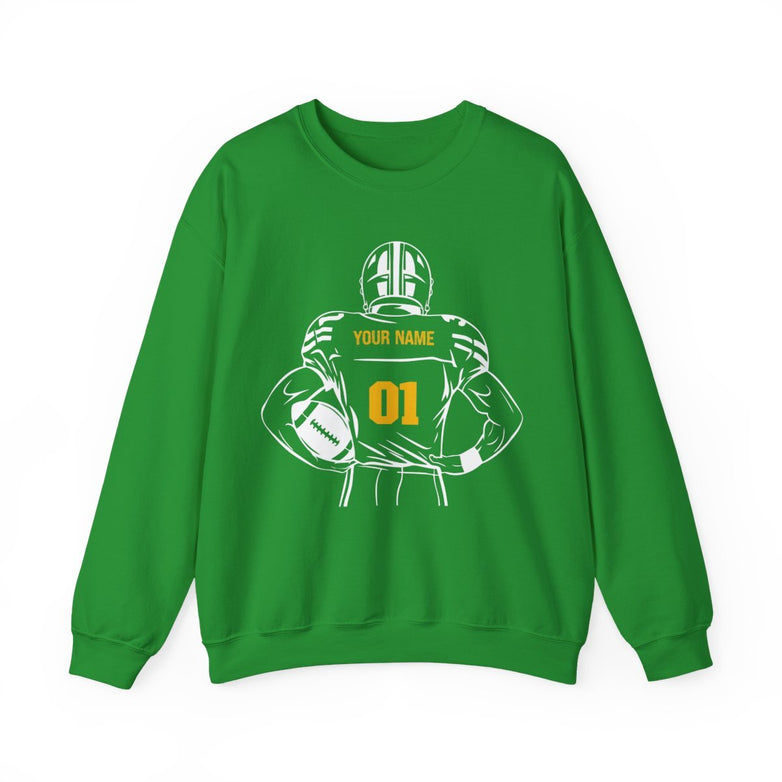 Personalized Football Crewneck Sweatshirt - V2 - RedHeaded StepChild