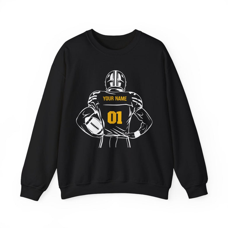Personalized Football Crewneck Sweatshirt - V2 - RedHeaded StepChild