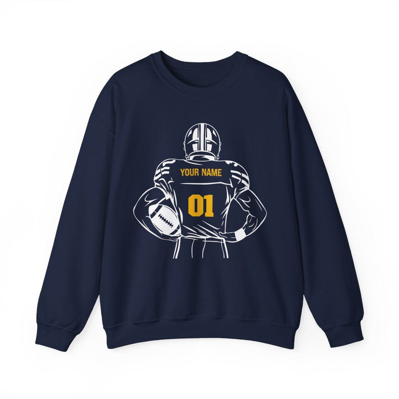 Personalized Football Crewneck Sweatshirt - V2 - RedHeaded StepChild