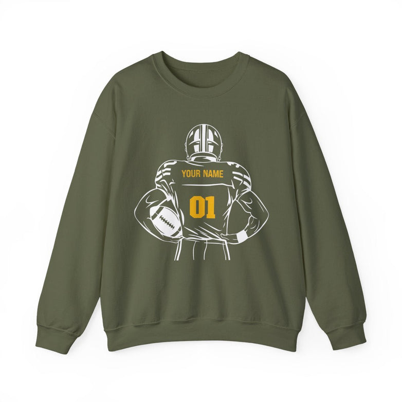 Personalized Football Crewneck Sweatshirt - V2 - RedHeaded StepChild