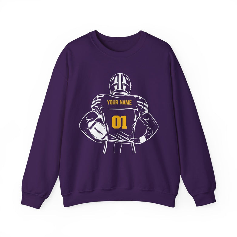 Personalized Football Crewneck Sweatshirt - V2 - RedHeaded StepChild