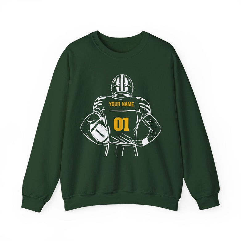 Personalized Football Crewneck Sweatshirt - V2 - RedHeaded StepChild