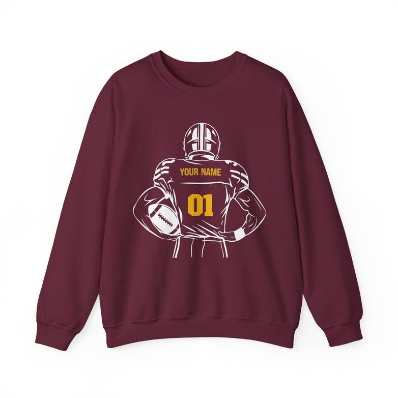 Personalized Football Crewneck Sweatshirt - V2 - RedHeaded StepChild