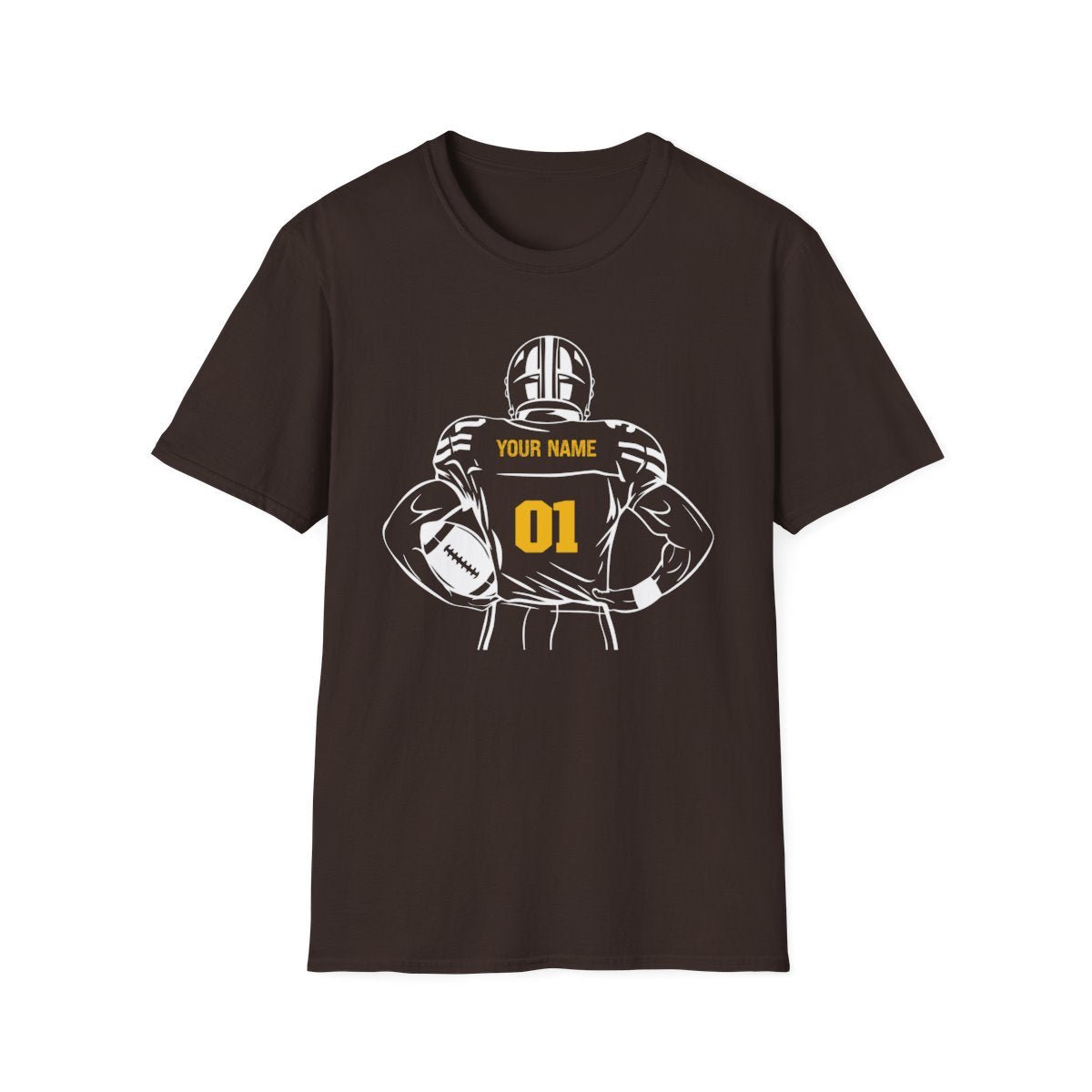 Personalized Football Crewneck T-Shirt - Custom Team Colors, Name & Number - RedHeaded StepChild
