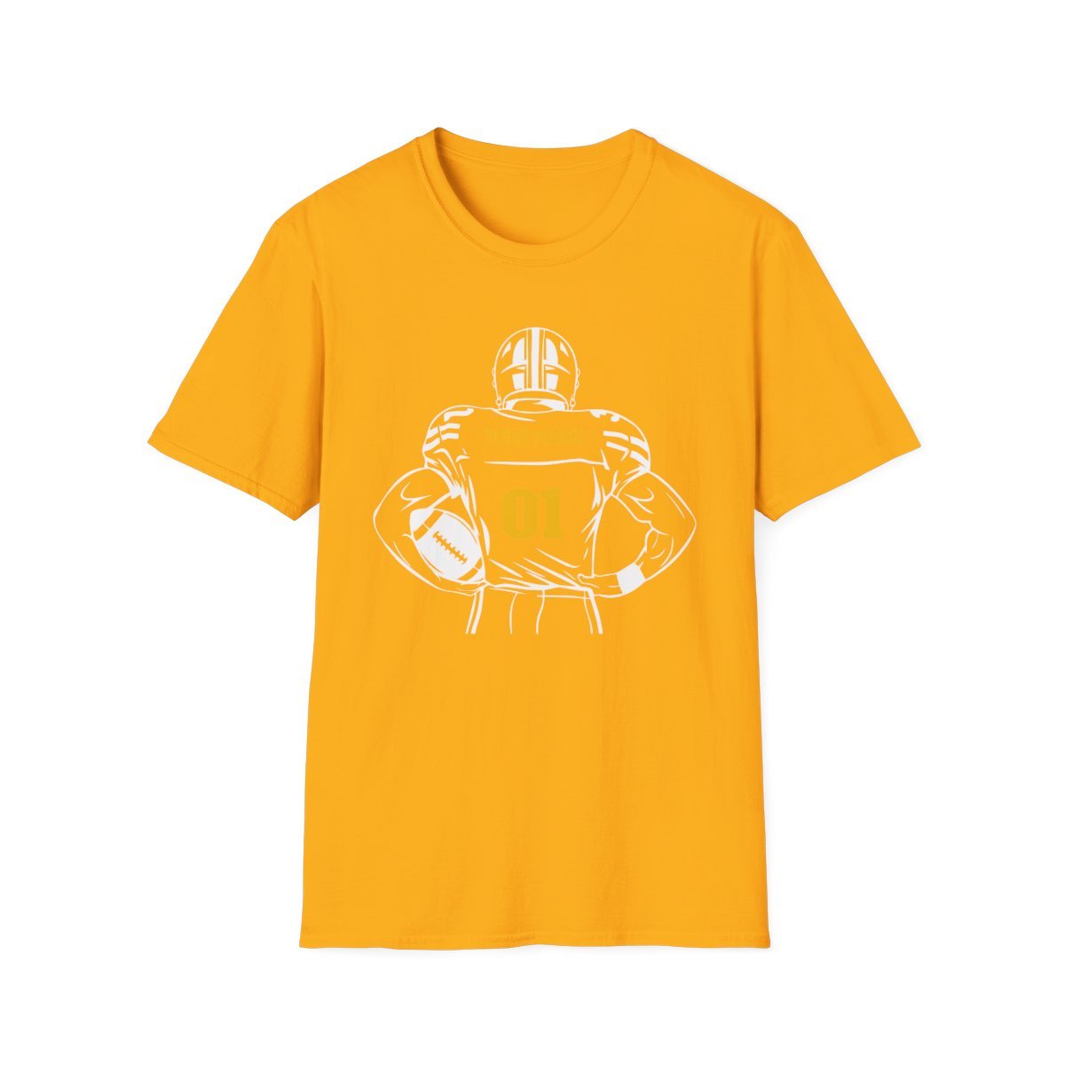 Personalized Football Crewneck T-Shirt - Custom Team Colors, Name & Number - RedHeaded StepChild