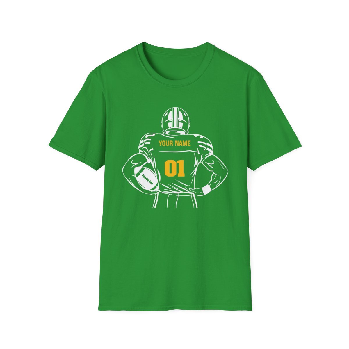Personalized Football Crewneck T-Shirt - Custom Team Colors, Name & Number - RedHeaded StepChild