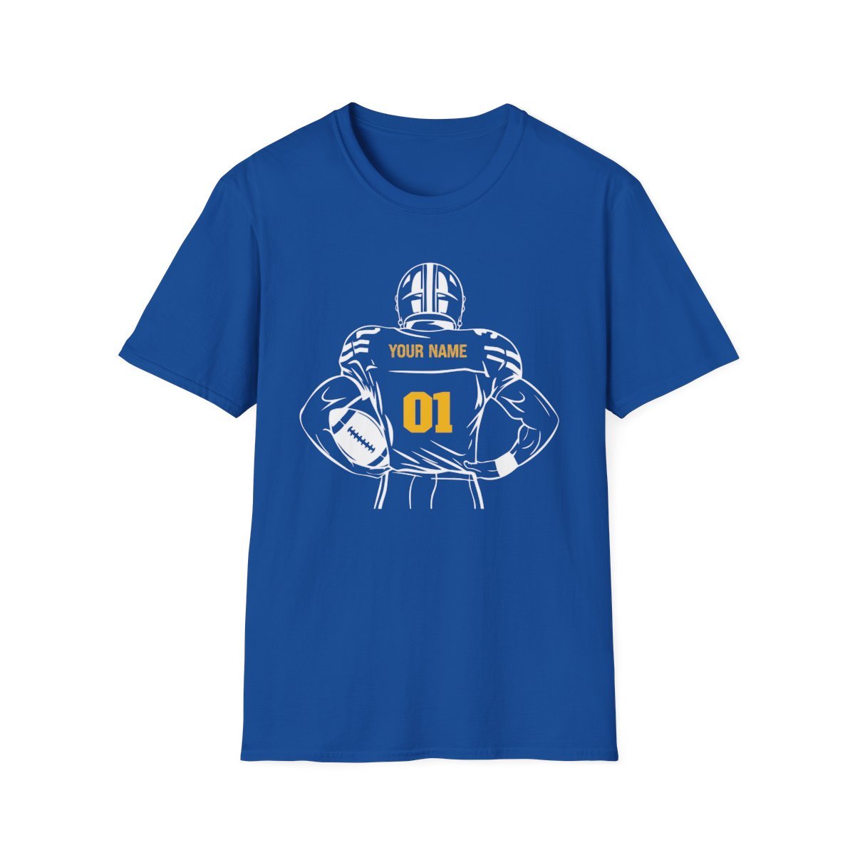 Personalized Football Crewneck T-Shirt - Custom Team Colors, Name & Number - RedHeaded StepChild