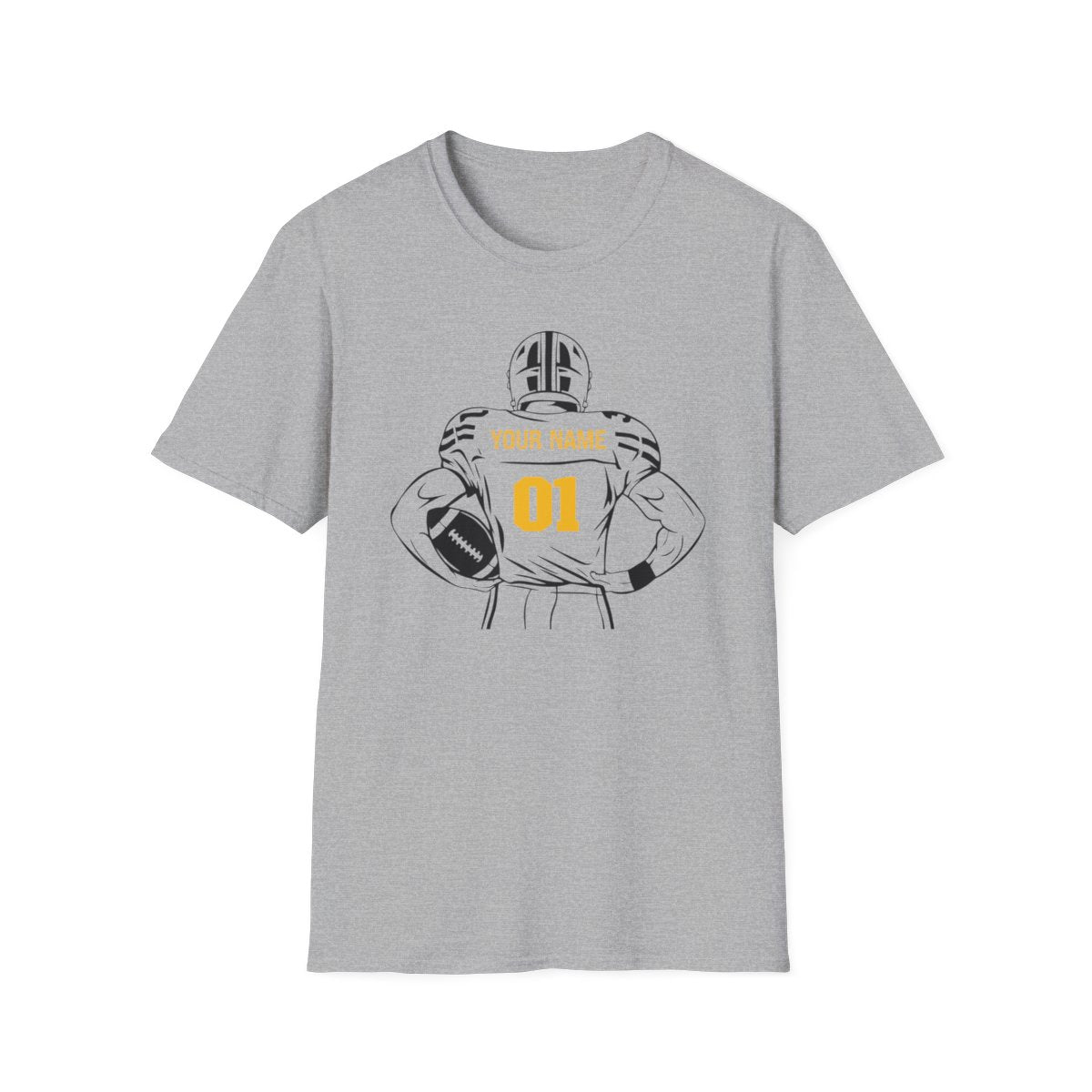 Personalized Football Crewneck T-Shirt - Custom Team Colors, Name & Number - RedHeaded StepChild