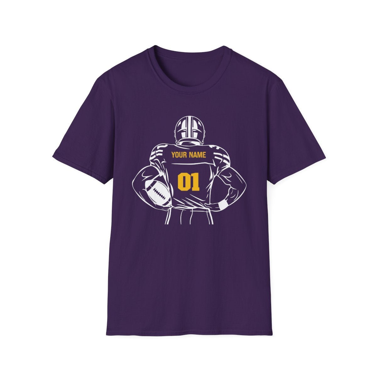 Personalized Football Crewneck T-Shirt - Custom Team Colors, Name & Number - RedHeaded StepChild