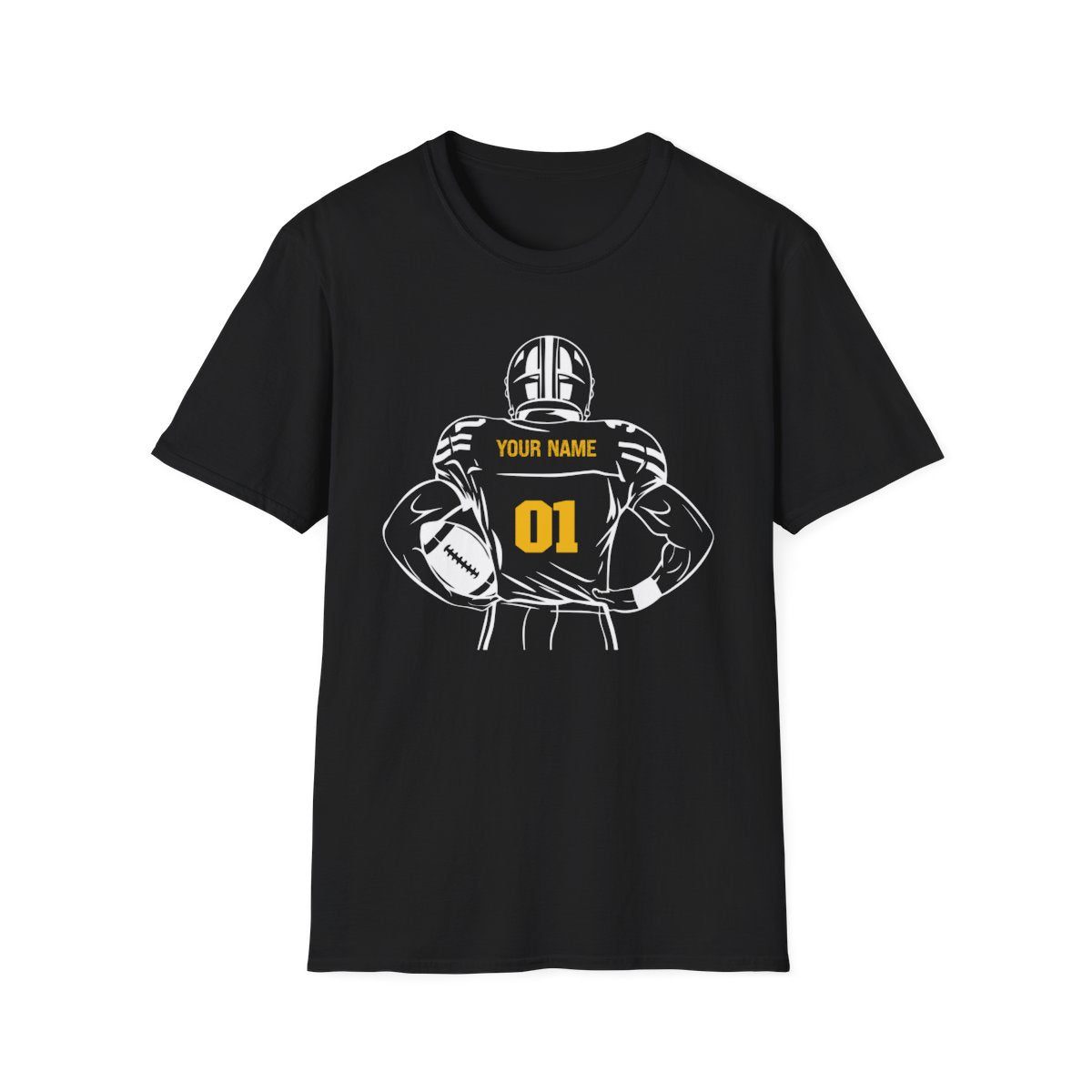 Personalized Football Crewneck T-Shirt - Custom Team Colors, Name & Number - RedHeaded StepChild