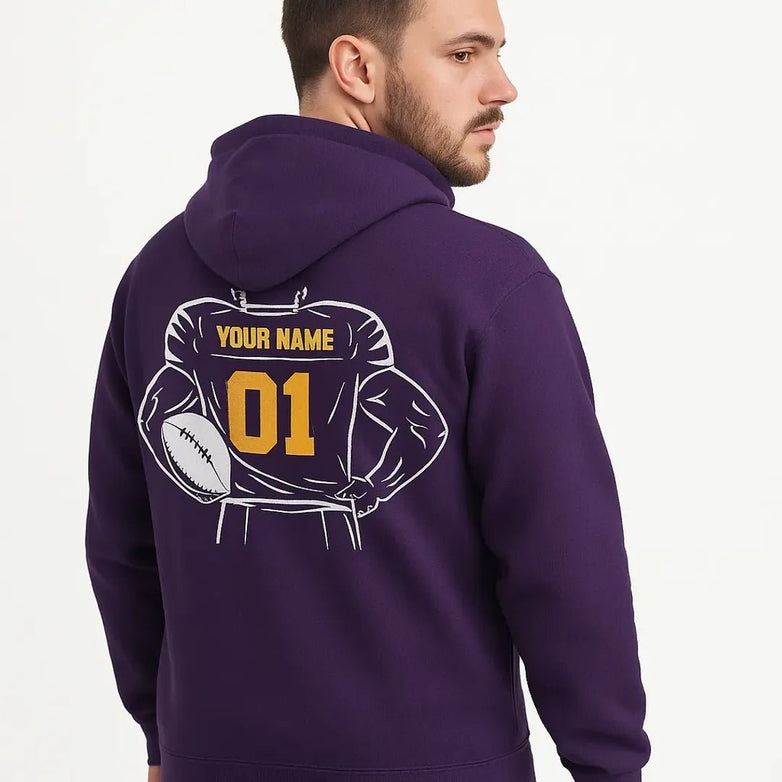 Personalized Football Full - Zip Hoodie - RedHeaded StepChild