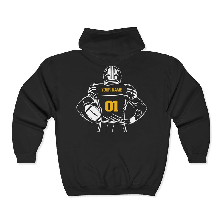 Personalized Football Full - Zip Hoodie - RedHeaded StepChild