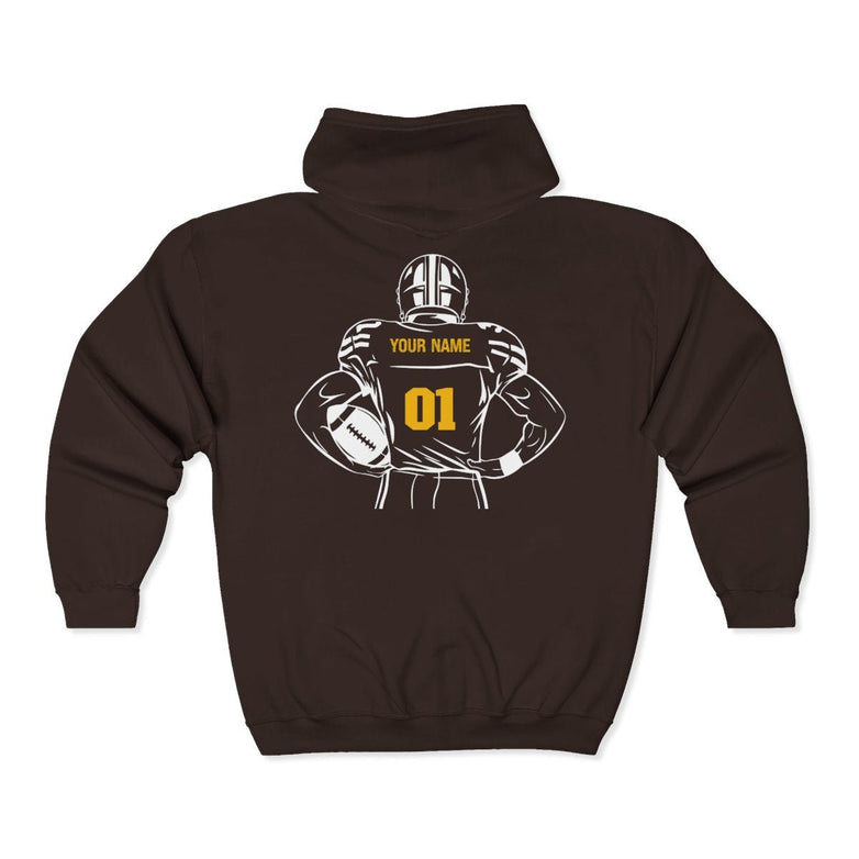 Personalized Football Full - Zip Hoodie - RedHeaded StepChild