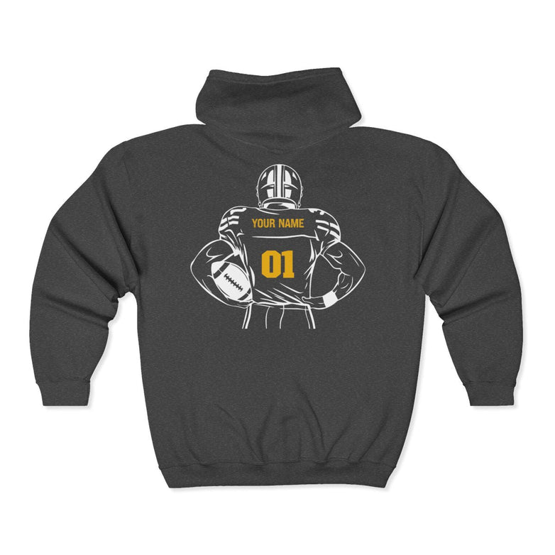 Personalized Football Full - Zip Hoodie - RedHeaded StepChild