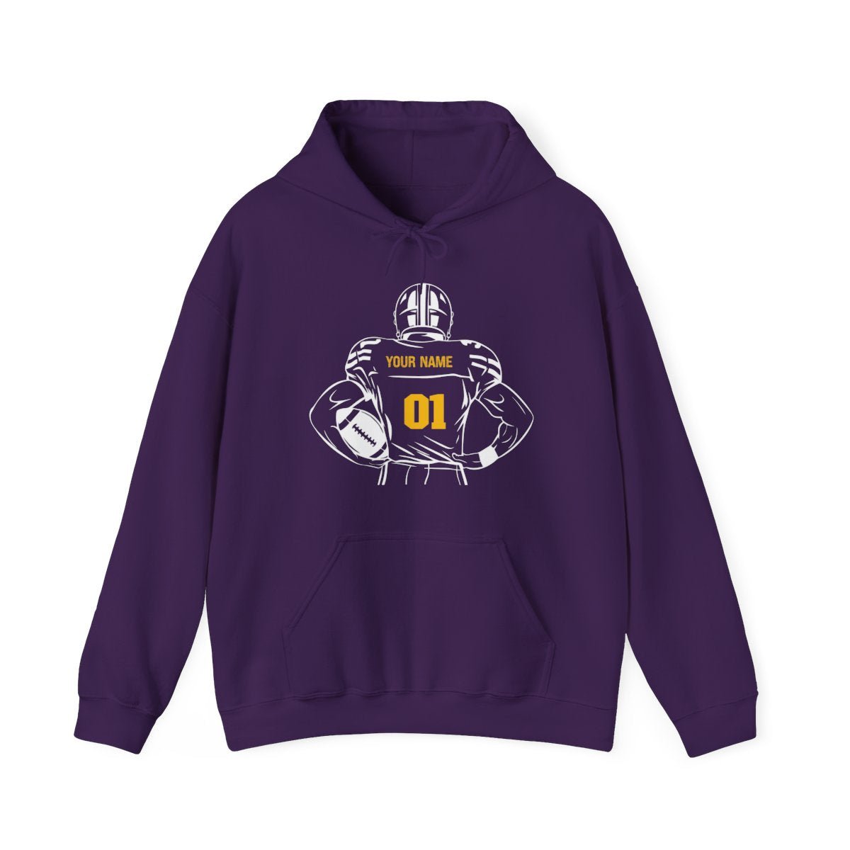 Personalized Football Hoodie - Custom Color Name & Number - RedHeaded StepChild