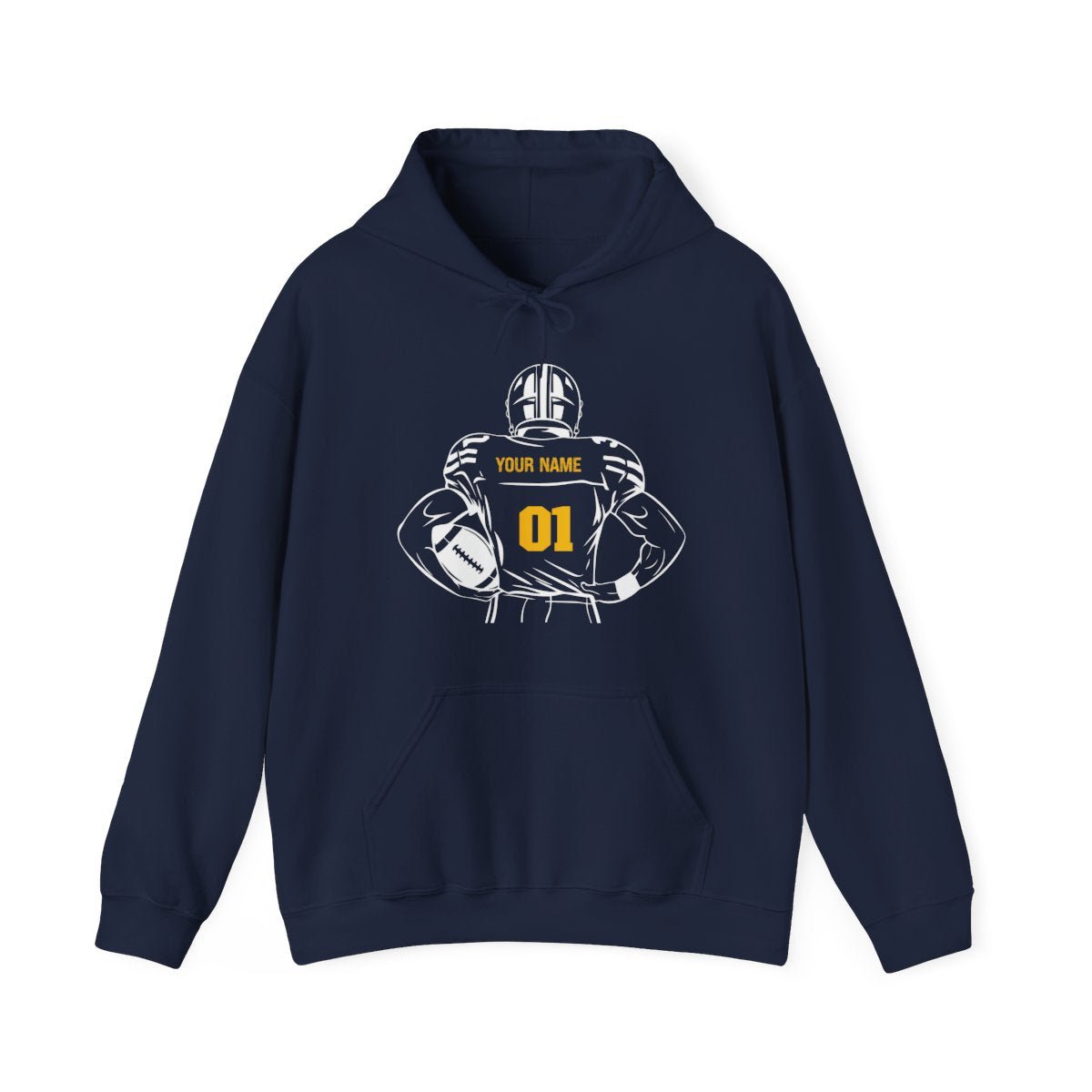 Personalized Football Hoodie - Custom Color Name & Number - RedHeaded StepChild