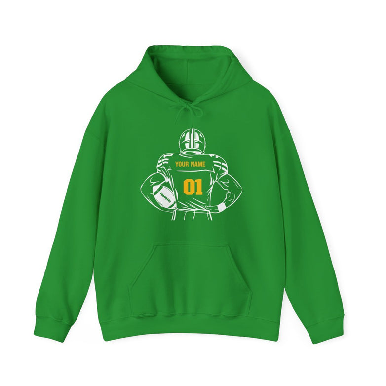 Personalized Football Hoodie - Custom Color Name & Number - RedHeaded StepChild