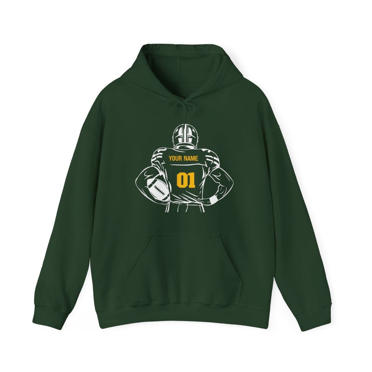 Personalized Football Hoodie - Custom Color Name & Number - RedHeaded StepChild