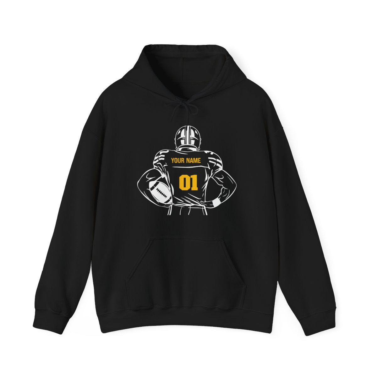Personalized Football Hoodie - Custom Color Name & Number - RedHeaded StepChild