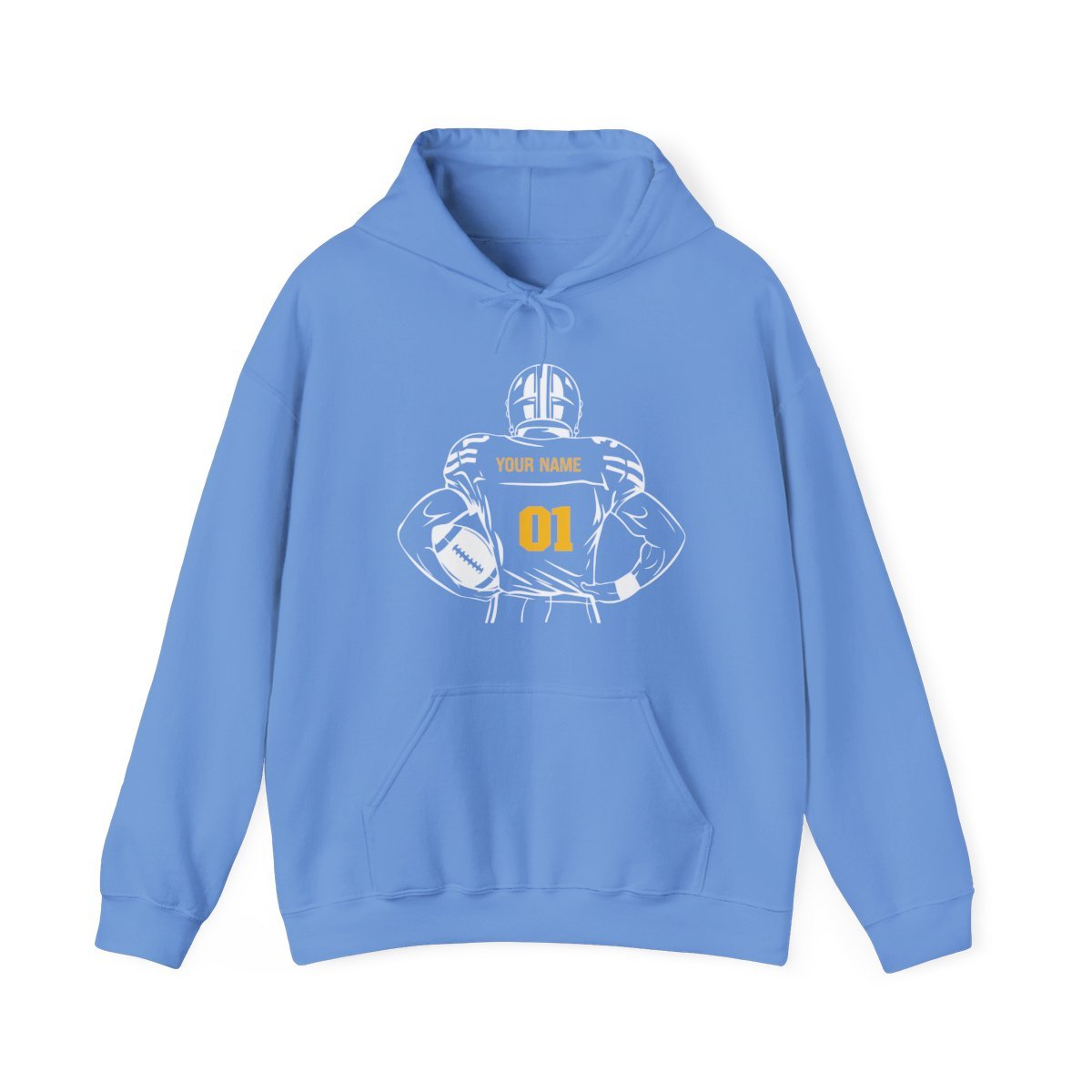 Personalized Football Hoodie - Custom Color Name & Number - RedHeaded StepChild