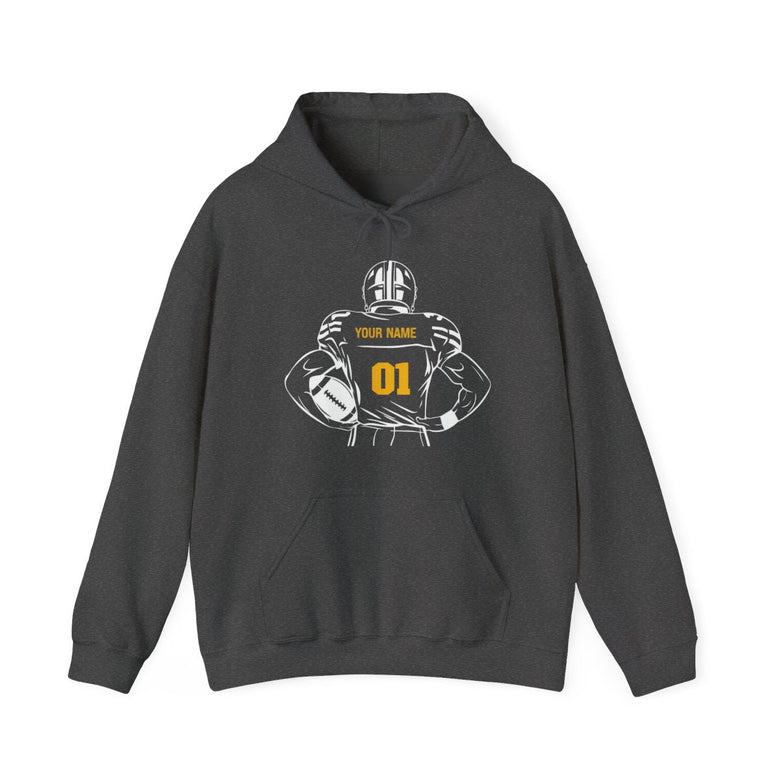 Personalized Football Hoodie - Custom Color Name & Number - RedHeaded StepChild