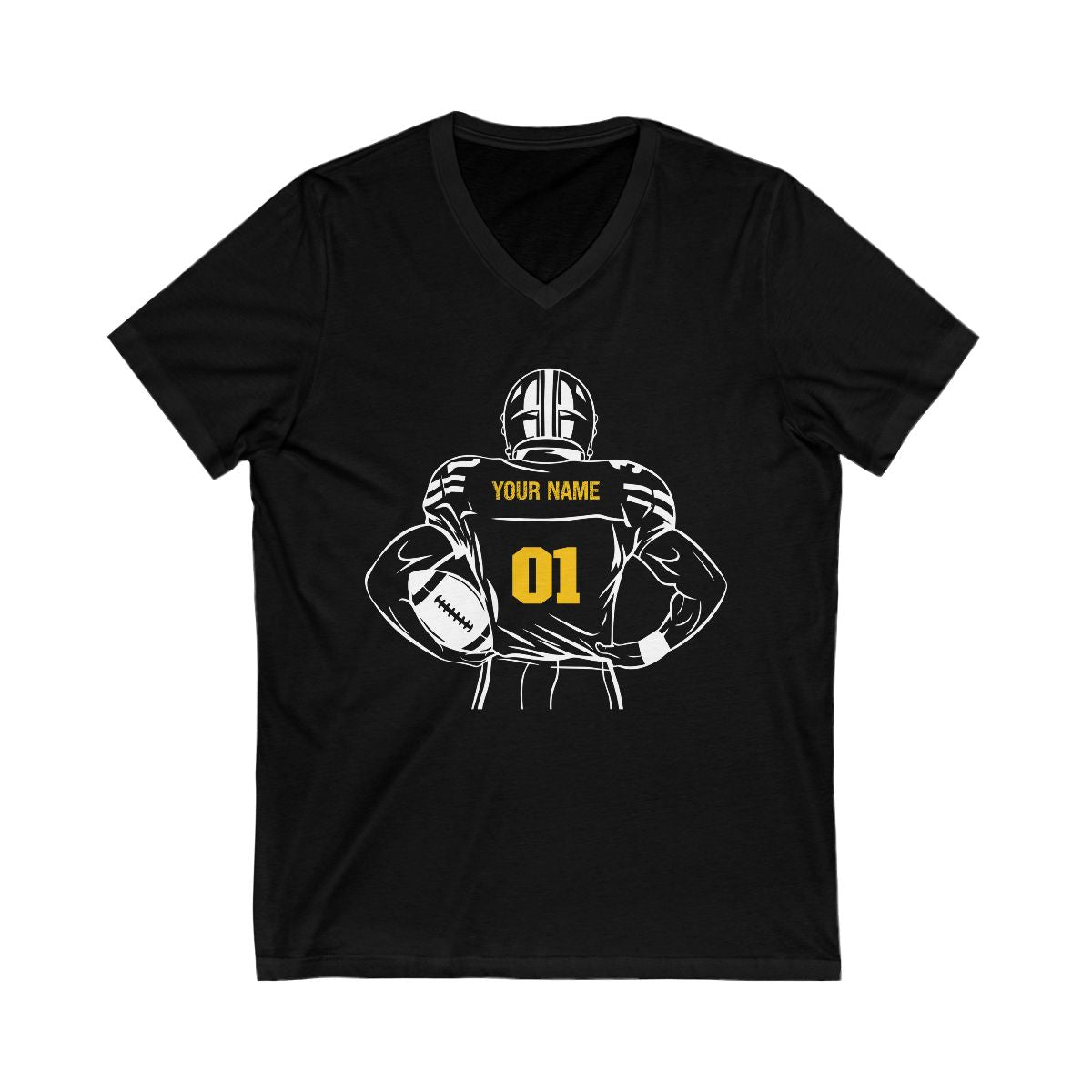 Personalized Unisex V - neck Football T-shirt - RedHeaded StepChild