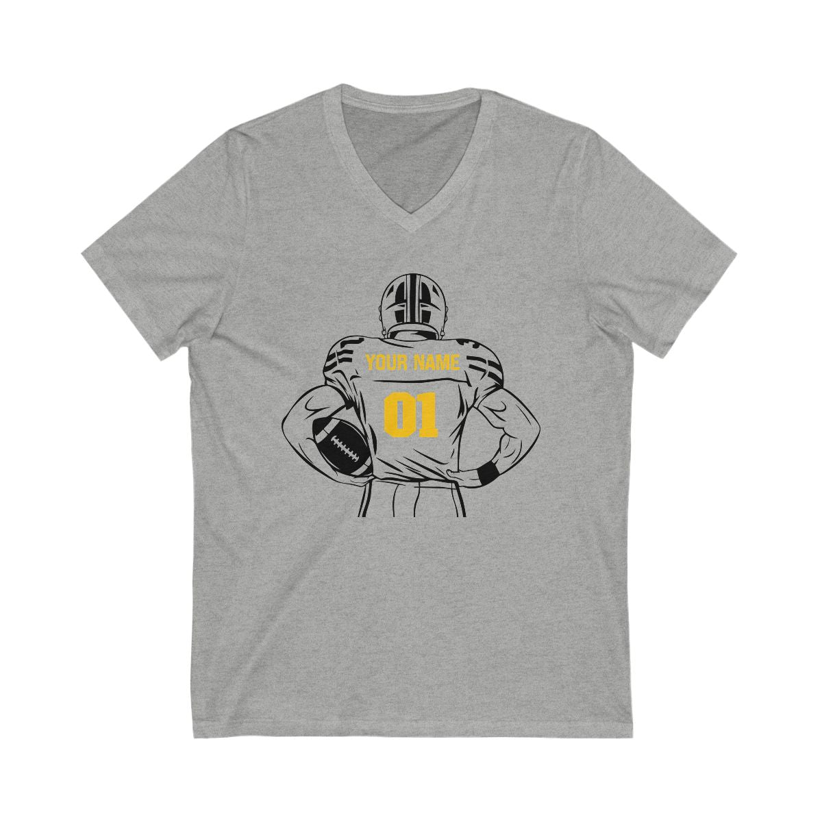 Personalized Unisex V - neck Football T-shirt - RedHeaded StepChild