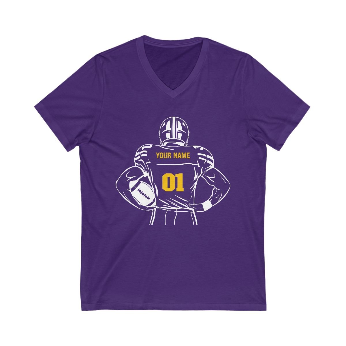 Personalized Unisex V - neck Football T-shirt - RedHeaded StepChild