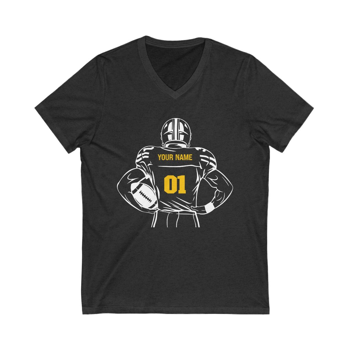 Personalized Unisex V - neck Football T-shirt - RedHeaded StepChild