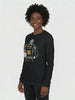 Woman wearing a customizable football long sleeve t-shirt against a white background